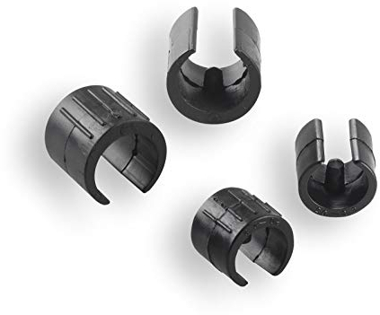 4 Patins à Coquille de Serrage/Patins de Chaise, Plastique, Noir pour Tubes Ronds