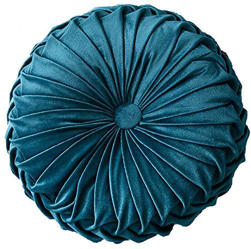 Rund samt Kürbis Sitzkissen Stuhlbezug Matte Sofa Zuhause Sofa Dekor Kissen aus Crush Samt Kissen gefüllt Kissen Rund (Grün2, 35 * 35 * 8)