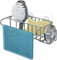 Kitchen Sink Caddy Sponge Holder - 4 in 1 Kitchen Sink Organiser, Sink Tidy for Sponges, Washing Up Brush, Wash Up Liquid and Sink Stopper, Wall Mounted/Hanging, 22 * 9.2 * 6.5cm