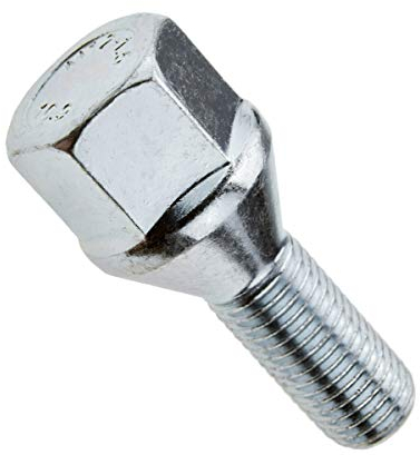Carbonado Tornillos de rueda M12 x 1,5 SW19 26 mm Azul Galvanizado Compatibles con BMW Mercedes Renault Seat