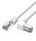 JUXINICE CAT6 Ethernet-Patchkabel, RJ45, LAN, Gigabit, Netzwerkkabel, UTP, CAT6, 90 Grad nach oben abgewinkelt, Bandbreite bis zu 250 MHz, 1 Gbit/s, für PC, Router, Modem, Drucker, PS3 – 1 m, Weiß