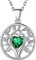 925 Sterling Silver Tree of Life Necklaces Simulated Green Emerald May Birthstone Dainty Small Heart Family Tree Pendant Necklace for Women Girls Teens