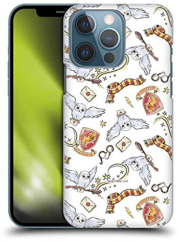 Head Case Designs Officially Licensed Harry Potter Hedwig Owl Pattern Deathly Hallows XIII Hard Back Case Compatible With Apple iPhone 13 Pro