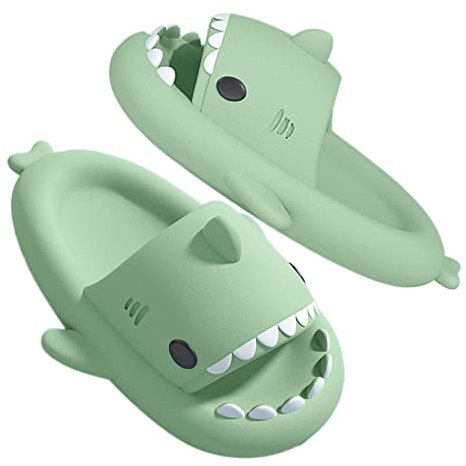 GULAKY Cloud Shark Slides Pillow Slippers Damen /Herren Hausschuhe Unisex Badeschuhe für Sommer,Matcha-Grün,38.39
