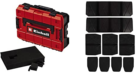 Einhell Systemkoffer E-Case S-F (für universelle Aufbewahrung von Werkzeug, max. 25 kg Beladung, stapelbar, inkl. Rasterschaumstoff und 9 Kunststofffächer)