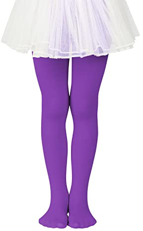 American Trends Collant colorati per bambine per Halloween, leggings per ragazze, Viola, 3-6 anni