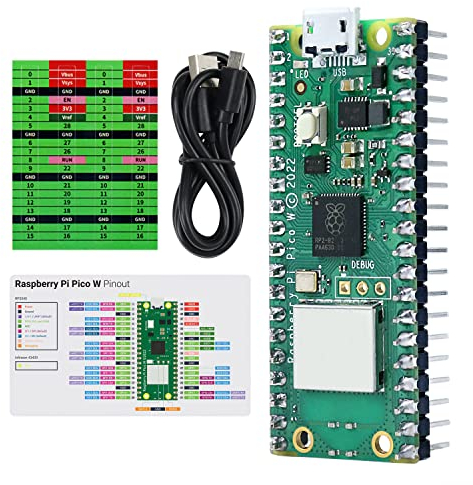 Freenove Raspberry Pi Pico W Board Pre-Soldered Header, Dual-core Arm Cortex-M0+ Microcontroller, Development Board, Python C Java Code, Tutorial Example Projects