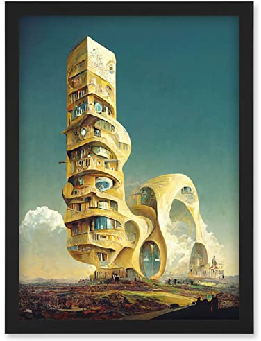 Doppelganger33 LTD Surrealism Modern Architecture Palace Artwork Framed Wall Art Print A4