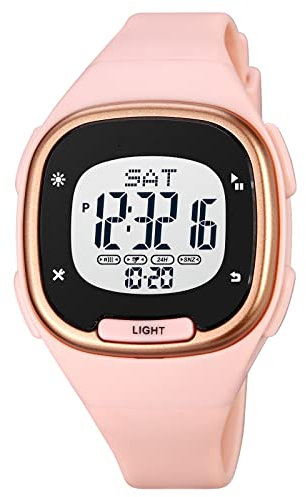 GBB Montre numérique pour femme, multifonction, étanche, tendance, colorée, sport pour femmes, filles, étudiantes, Rose 1959, Sangle