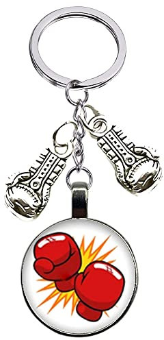 Porte-Clés Original, Boxe, Plusieurs Modèles au Choix, Gants de Boxe, Sport de Combat, Combattant, Porte Clef pour Homme ou Femme, Personnalisable, avec ou sans Prénom (Style 4)