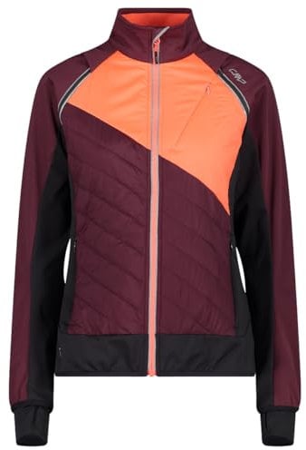 CMP W Jacket Detachable Rot - PrimaLoft Warme atmungsaktive Damen Softshell Jacke, Größe 40 - Farbe Burgundy