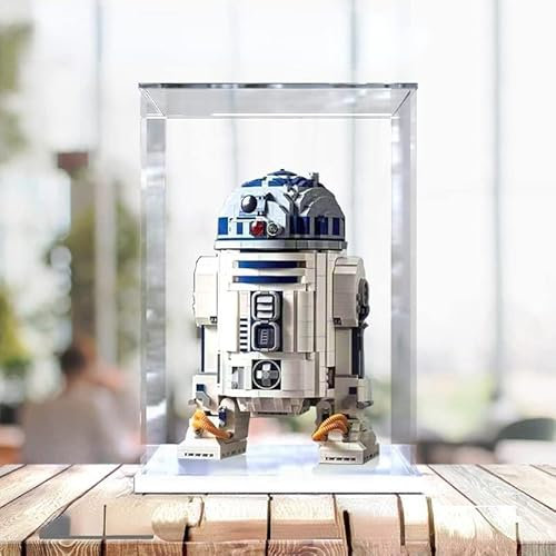 Acryl Schaukasten Vitrine Kompatibel Mit Lego Star Wars R2-D2 75308 Collectible Building Toy, Vitrine Schaukasten Staubdicht Showcase Display Case für Lego 75308 (Ohne Modell Kit) (Stil B)