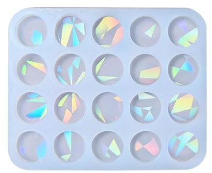 Holographische Harz Formen Runde Silikonform Für Epoxidguss DIY Regenbogen Licht Anhänger Dekoration Form Schmuck Werkzeug Holographische Silikonform DIY