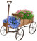 SOARS Blumenständer, Blumenwagen mit 4 Rädern aus Metall, Pflanzenständer aus Massivholz, Blumenkasten Deko, Holzwagen Bollerwagen Pflanzwagen für Garten & Balkon (Braun)