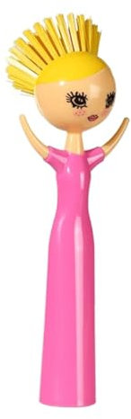 Spülbürste 23 cm lustig Frau bunt Reinigungsbürste pink - gelb