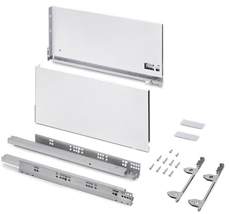 Emuca - Vertex 3D Schublade 60 kg Höhe 242 mm, Tiefe 450 mm, Weiß, Stahl