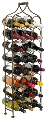 Biscottini Porte-Bouteilles à vin en Fer forgé Noir L36 x PR16 x H106 – Porte-Bouteilles à vin de capacité 24 Bouteilles – Cave à vin Noir Antique