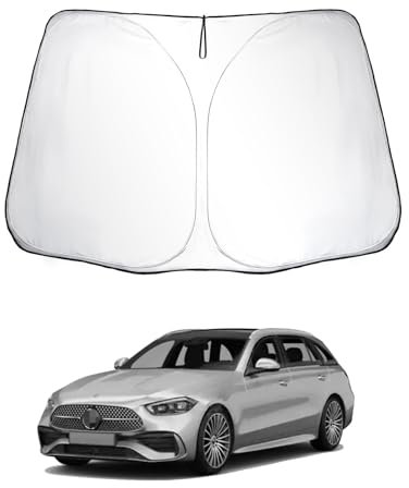 SKTU Parasol para Coche Compatible con Merce-Des Clase C W205 W206 Parasoles Coche Delantero Plegable con Protección UV