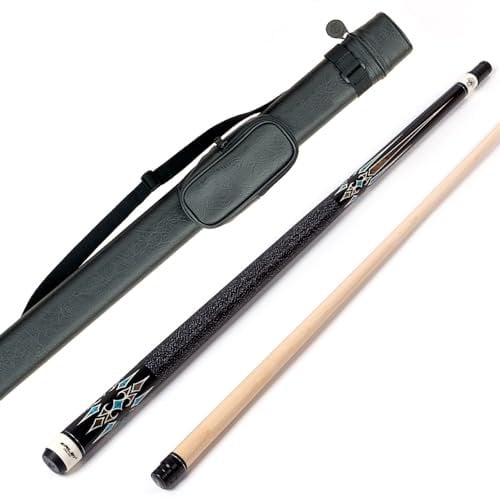 Riley Centurion American Poolqueue mit Leinenummanteltem Griff, 147 cm, 13 mm Spitzen-Gelenkschutz und Hartschalenkoffer (X2C)