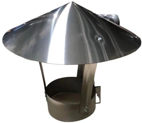 Schornstein-Dachhaube, Rauchabzugskappe, Edelstahl-Schornsteinhaube, Dachkamin-Rauchhaube, Rohr-Regenschutz, Rohr-Regenschutz-Schutzkappe, Abschluss-Heizofen-Auspuffrohr-Schornstein-Regenkappe ( Size