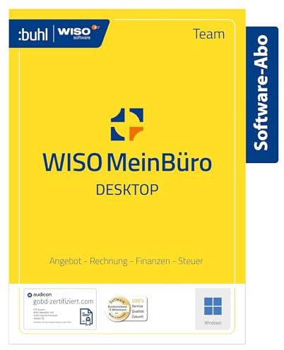 WISO MeinBüro Desktop Team | Rechnungen schreiben, Buchhaltung erledigen, Auftragsabwicklung u.v.m. | 1-Jahres-Abonnement mit Verlängerung | Aktivierungscode per Email
