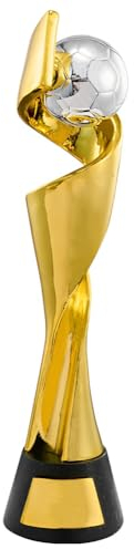 YYDSTES Resin Women's Soccer Championship Trophy Football Match Champion Trophies Office Home Decorations Display Ornaments Creative Fan Gifts Gold,27cm
