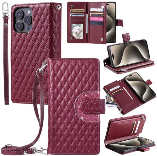 GoodcAcy Handyhülle für iPhone 6 Plus/6S Plus Hülle, PU Leder Schutzhülle mit 9 Kartenfach, Flip Case Klappbar Stoßfeste Hülle für iPhone 6 Plus/6S Plus, Rot