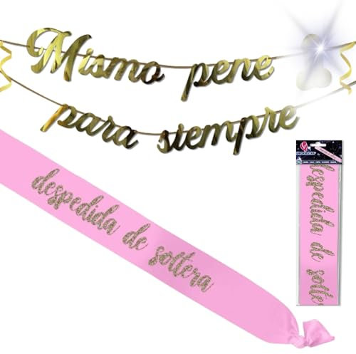 Decoración Despedida de Soltera, Guirnalda Mismo Pne por Siempre y Banda Novia Esta Loca se Casa Divertida, Fiesta Despedidas Solteros y solteras
