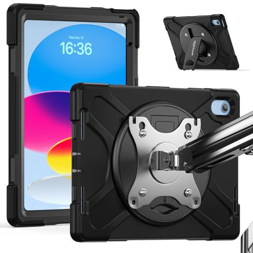 TECHGEAR X-Case with VESA 75x75mm holes for Apple iPad 11th & 10th Generation, iPad 11 2025/10.9 2022 Tough Tablet Case 360 Stand works with VESA 75mm Wall Desk Table Arm Holder Support Clamp Mounts