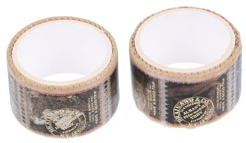 KONTONTY 2 Rollen Faux-Stempel-Aufkleber-Pack alte Briefmarken Dekoratives Klebeband Scrapbooking Sticker Scrapbook Stickers Washi-Notebook-Patches tragbare Stempelabziehbilder Papier