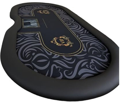 PK-Pokertische mit X-Tischbeinen und wasserabweisendem VIP Spieltuch (Grau/Schwarz) 270x130cm Poker Tisch XXL