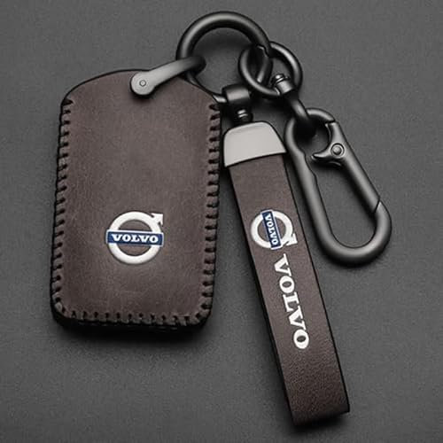 YHIKAHT Schlüsselanhänger für Auto, für Volvo XC60 S90 S60 XC90 V40 V90 S60l XC40, Auto Schlüsselanhänger Leder Schlüsselband Geschenk, Autoschlüssel Anhänger,A-OneSize