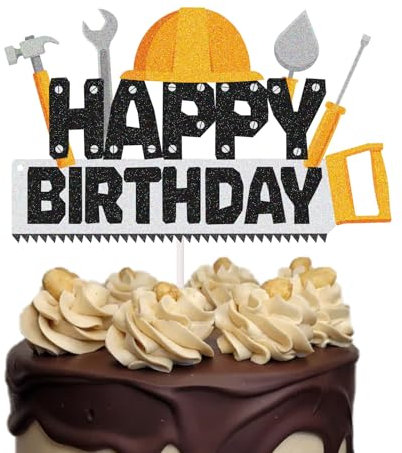 Tools Happy Birthday Cake Topper, Labor Day Worker Handyman Birthday Party Decorations, Happy Father's Day Cake Topper