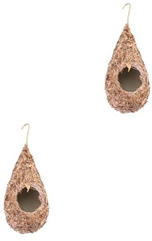 BESPORTBLE 2st Vogelnest-Simulation Aus Stroh Pflanzen-Kits Künstlicher Vogel Vogelnest Aus Stroh Vogelnest Künstliches Pflanzendekor Vogelbrutnest Vogelkäfig Für Nymphensittiche Bambus