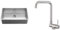 Lonheo Fregadero de cocina 74 x 44 cm cepillado + grifo de cocina plegable Lform acero inoxidable