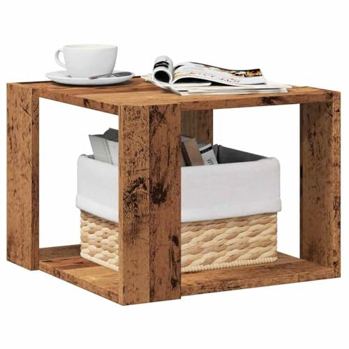 vidaXL Couchtisch Altholz-Optik 40x40x30 cm Holzwerkstoff, Beistelltisch, Wohnzimmertisch, Akzenttisch, Sofatisch, Kaffeetisch, Beistelltisch