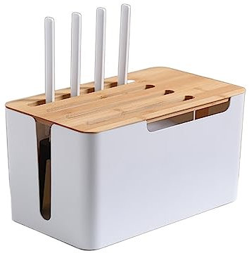 JOJIDE Key Safe Outdoor, Router Storage Box Bamboo And Wood Hub Wireless TV Set-Top Box Arrangement And Storage,for Home Garage School
