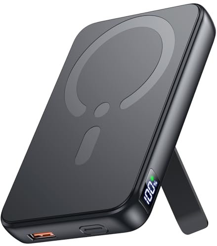 CHUSII for Magsafe Power Bank, 12000mAh Wireless Magnetic Portable Charger with Stand and PD 20W USB C Fast Charging, for Magsafe Battery Pack Compatible with iPhone 16/15/14/13/12 Pro/Pro Max Series