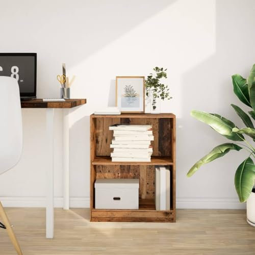 HEFZGDB Bücherregal Altholz-Optik 60x24x76 cm Holzwerkstoff Allzweckschrank Bücherregal Klein Regale Vitrine für Büro Wohnbereich Arbeitszimmer Schlafzimmer