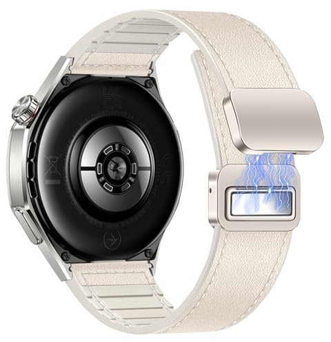 YealRed 22mm Cinturino per Huawei Watch GT6 Pro/GT6/GT5 Pro/GT5/GT4/GT3(46mm), Cinturino di Ricambio Magnetico in Pelle e Silicone per Huawei Watch Ultimate 2/4Pro 48mm/5/4/3Pro(46mm) (Luce Stellare)