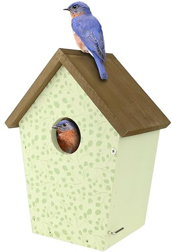 Wild Wings Decorative Bluebird House Spring Ivy, White
