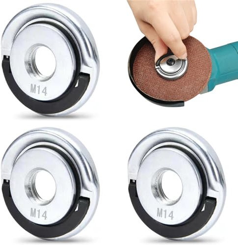 3 Stück Schnellspannmutter für Winkelschleifer,Flex Schnellspannmutter,Winkelschleifer Schnellspannmutter m14 Mit Metallring,Angle Grinder Flange Nut,Schleifscheibenwechsel ohne Werkzeug