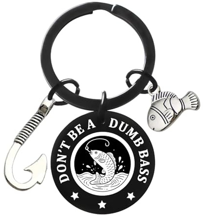 Ghloyza Fishing Keyring Fishings Gifts for Men Dad Boyfriend Husband Fish Angling Keyrings Fishing Lure Hook Keyring Birthday Father’s Day Gift for Fisherman Fishing Lover