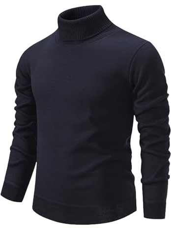 Rollkragenshirt Herren Slim Fit Warm Business Strickpullover Shirts Turtleneck Leicht Langarmshirts Rollkragenpullover Einfarbig Pullover Sweater Basic Winter Sweatshirt
