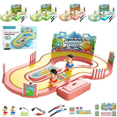 Bewegungsgesteuertes Rennspiel, Kompetitive Rennstrecken-Simulation, Interaktives Spielzeug Für Eltern Und Kinder, Bewegungsgesteuertes Brettspiel, Körperlich Aktive Unterhaltung Für Ganze(Pink)