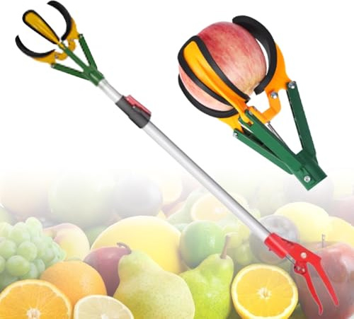 Cueille-fruits télescopique 99-150 cm, avec housse antidérapante, for poires, oranges, abricots, citrons verts et nectarines