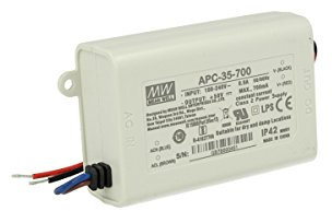 MEAN WELL LED-Treiber CC MeanWell APC-35-700 Transformator 700mA 15V-50V DC 35W Konstantstrom IP42