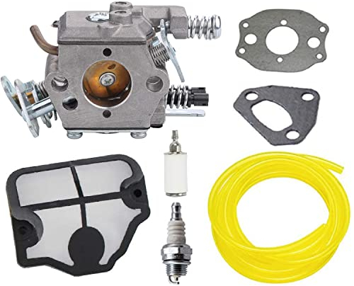 Hippotech 530071987 Carburetor for Husqvarna 36 41 141 137 141 142 Chainsaw for Walbro WT-834 WT-657 WT-529 WT-289 WT-285 WT-239 WT-202 Carburetor with Engine Spark Plug