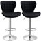 HOMCOM Lot de 2 Tabourets de Bar Design Contemporain Hauteur d'assise réglable 59-81 cm pivotant 360° Lin Noir