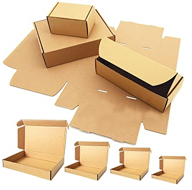 8x4x4 Brown Packing Shipping Mailing Postal Strong Single Wall Die Cut Boxes (50)